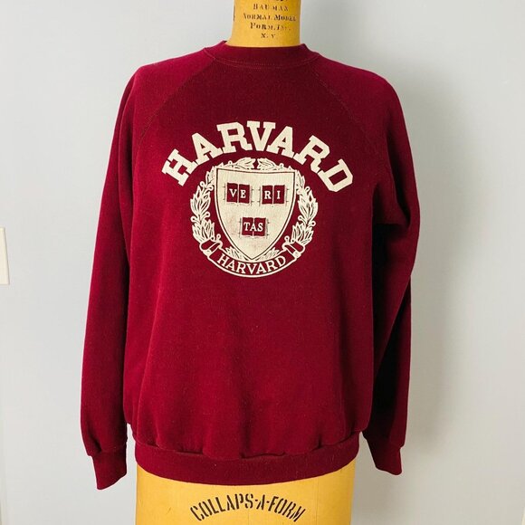 Vintage 80s Harvard University Crewneck Sweatshirt Size XL Made in USA Tultex - Picture 1 of 11